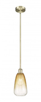 Brookhaven Almond - 1 Light - 6 inch - Antique Brass - Stem hung - Mini Pendant (3442|616-1S-AB-G480-6AM)