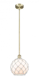 Farmhouse Rope - 1 Light - 10 inch - Antique Brass - Stem hung - Mini Pendant (3442|616-1S-AB-G121-10RW)
