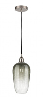 Brookhaven Flute - 1 Light - 7 inch - Brushed Satin Nickel - Cord hung - Mini Pendant (3442|616-1P-SN-G484-7SL)