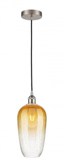Brookhaven Flute - 1 Light - 7 inch - Brushed Satin Nickel - Cord hung - Mini Pendant (3442|616-1P-SN-G484-7AM)