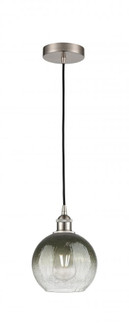 Brookhaven Globe - 1 Light - 8 inch - Brushed Satin Nickel - Cord hung - Mini Pendant (3442|616-1P-SN-G483-8SL)