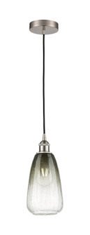 Brookhaven Almond - 1 Light - 6 inch - Brushed Satin Nickel - Cord hung - Mini Pendant (3442|616-1P-SN-G480-6SL)