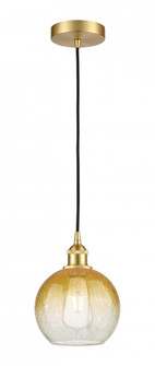 Brookhaven Globe - 1 Light - 8 inch - Satin Gold - Cord hung - Mini Pendant (3442|616-1P-SG-G483-8AM)
