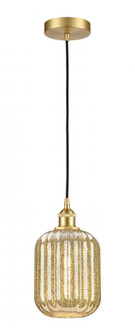 Preston Cylinder - 1 Light - 7 inch - Satin Gold - Cord hung - Mini Pendant (3442|616-1P-SG-G460-7ME)