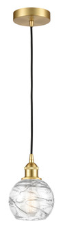 Athens Deco Swirl - 1 Light - 6 inch - Satin Gold - Cord hung - Mini Pendant (3442|616-1P-SG-G1213-6CL)
