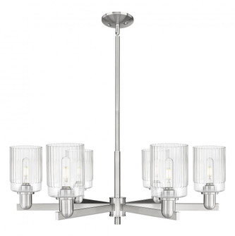 Hadley - 6 Light - 34 inch - Satin Nickel - Stem hung - Chandelier (3442|716-6CR-SN-G342)