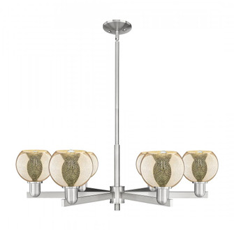 Athens - 6 Light - 36 inch - Satin Nickel - Stem hung - Chandelier (3442|716-6CR-SN-G128-6)