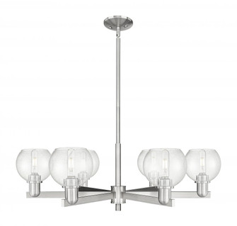 Athens - 6 Light - 36 inch - Satin Nickel - Stem hung - Chandelier (3442|716-6CR-SN-G124-6)