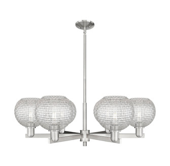Athens - 6 Light - 38 inch - Satin Nickel - Stem hung - Chandelier (3442|716-6CR-SN-G122C-8CL)