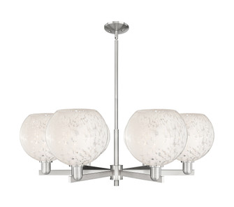 White Mouchette - 6 Light - 40 inch - Satin Nickel - Stem hung - Chandelier (3442|716-6CR-SN-G1216-10WM)