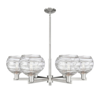 Athens Deco Swirl - 6 Light - 38 inch - Satin Nickel - Stem hung - Chandelier (3442|716-6CR-SN-G1213-8CL)