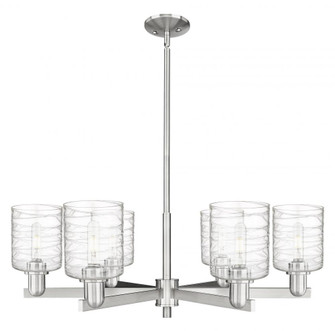Cobbleskill - 6 Light - 35 inch - Satin Nickel - Stem hung - Chandelier (3442|716-6CR-SN-G1113)