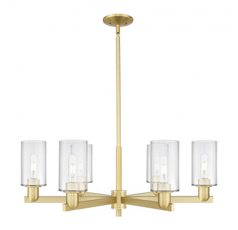 Clymer - 6 Light - 34 inch - Satin Gold - Stem hung - Chandelier (3442|716-6CR-SG-G802)
