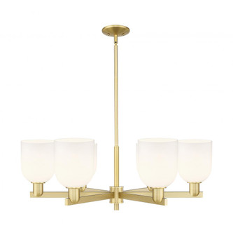 Bella - 6 Light - 35 inch - Satin Gold - Stem hung - Chandelier (3442|716-6CR-SG-G558-6GWH)