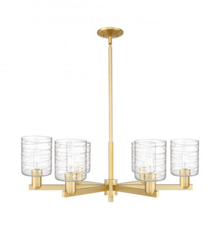 Cobbleskill - 6 Light - 35 inch - Satin Gold - Stem hung - Chandelier (3442|716-6CR-SG-G1113)
