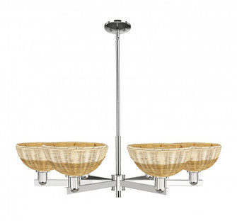 Bristol Natural II - 6 Light - 39 inch - Polished Nickel - Stem hung - Chandelier (3442|716-6CR-PN-NBD2-9-NAT)