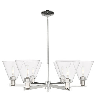 Berkshire Glass - 6 Light - 38 inch - Polished Nickel - Stem hung - Chandelier (3442|716-6CR-PN-GBC-82)