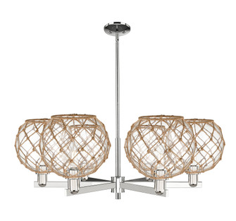 Farmhouse Rope - 6 Light - 40 inch - Polished Nickel - Stem hung - Chandelier (3442|716-6CR-PN-G122-10RB)