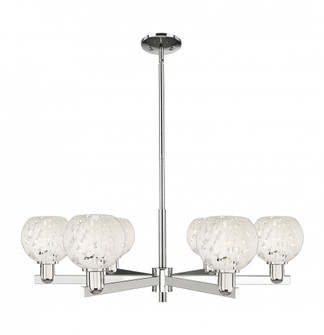White Mouchette - 6 Light - 36 inch - Polished Nickel - Stem hung - Chandelier (3442|716-6CR-PN-G1216-6WM)