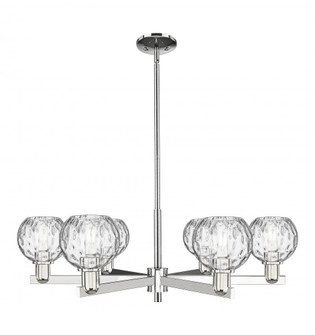 Athens Water Glass - 6 Light - 36 inch - Polished Nickel - Stem hung - Chandelier (3442|716-6CR-PN-G1215-6)