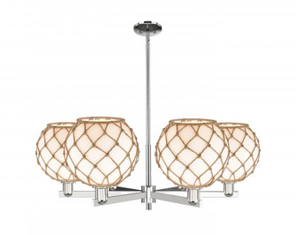 Farmhouse Rope - 6 Light - 40 inch - Polished Nickel - Stem hung - Chandelier (3442|716-6CR-PN-G121-10RB)