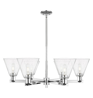Berkshire Glass - 6 Light - 38 inch - Polished Chrome - Stem hung - Chandelier (3442|716-6CR-PC-GBC-84)