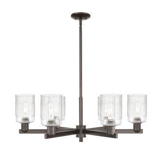 Hadley - 6 Light - 34 inch - Oil Rubbed Bronze - Stem hung - Chandelier (3442|716-6CR-OB-G342)