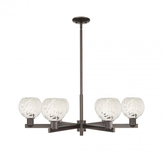 White Mouchette - 6 Light - 36 inch - Oil Rubbed Bronze - Stem hung - Chandelier (3442|716-6CR-OB-G1216-6WM)
