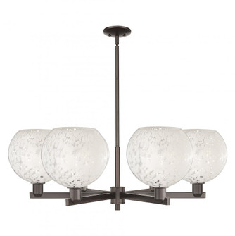 White Mouchette - 6 Light - 40 inch - Oil Rubbed Bronze - Stem hung - Chandelier (3442|716-6CR-OB-G1216-10WM)