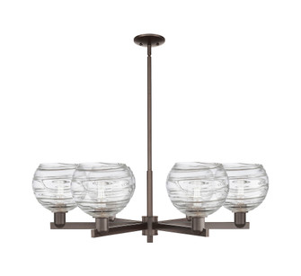 Athens Deco Swirl - 6 Light - 38 inch - Oil Rubbed Bronze - Stem hung - Chandelier (3442|716-6CR-OB-G1213-8CL)