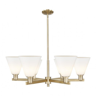 Berkshire Glass - 6 Light - 38 inch - Champagne Bronze - Stem hung - Chandelier (3442|716-6CR-CB-GBC-81)