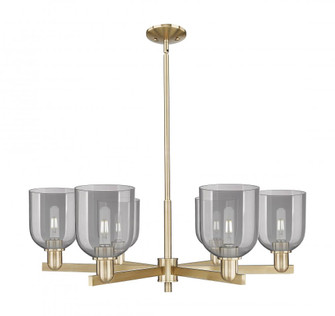 Bella - 6 Light - 35 inch - Champagne Bronze - Stem hung - Chandelier (3442|716-6CR-CB-G558-6SM)