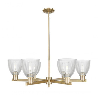 Castile - 6 Light - 36 inch - Champagne Bronze - Stem hung - Chandelier (3442|716-6CR-CB-G382)