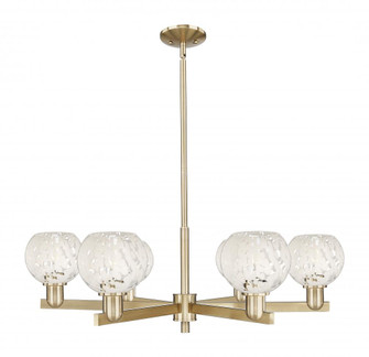 White Mouchette - 6 Light - 36 inch - Champagne Bronze - Stem hung - Chandelier (3442|716-6CR-CB-G1216-6WM)