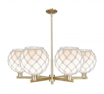 Farmhouse Rope - 6 Light - 40 inch - Champagne Bronze - Stem hung - Chandelier (3442|716-6CR-CB-G121-10RW)