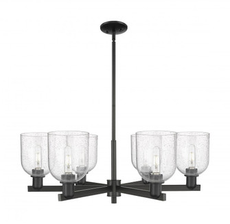 Bella - 6 Light - 35 inch - Matte Black - Stem hung - Chandelier (3442|716-6CR-BK-G558-6SDY)