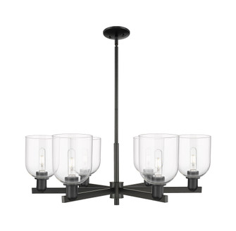 Bella - 6 Light - 35 inch - Matte Black - Stem hung - Chandelier (3442|716-6CR-BK-G558-6CL)