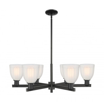 Brookfield - 6 Light - 36 inch - Matte Black - Stem hung - Chandelier (3442|716-6CR-BK-G441)