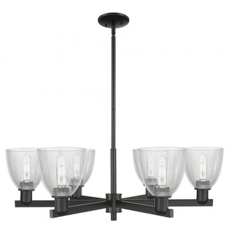 Castile - 6 Light - 36 inch - Matte Black - Stem hung - Chandelier (3442|716-6CR-BK-G382)