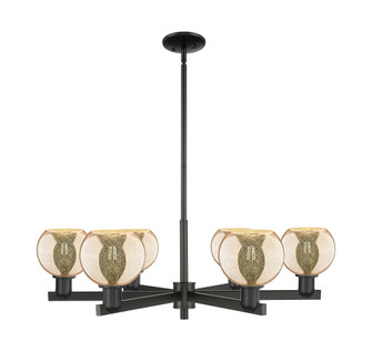 Athens - 6 Light - 36 inch - Matte Black - Stem hung - Chandelier (3442|716-6CR-BK-G128-6)