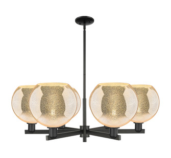 Athens - 6 Light - 40 inch - Matte Black - Stem hung - Chandelier (3442|716-6CR-BK-G128-10)
