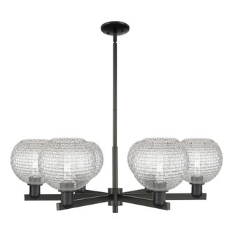Athens - 6 Light - 38 inch - Matte Black - Stem hung - Chandelier (3442|716-6CR-BK-G122C-8CL)