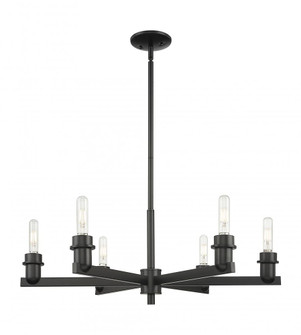 Arcadia - 6 Light - 32 inch - Matte Black - Chandelier (3442|716-6CR-BK)