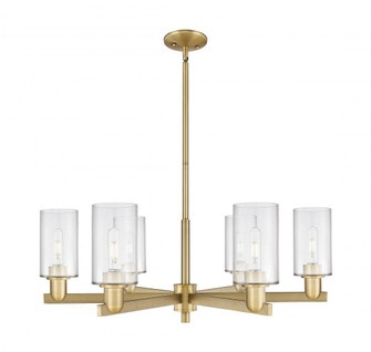Clymer - 6 Light - 34 inch - Brushed Brass - Stem hung - Chandelier (3442|716-6CR-BB-G802)