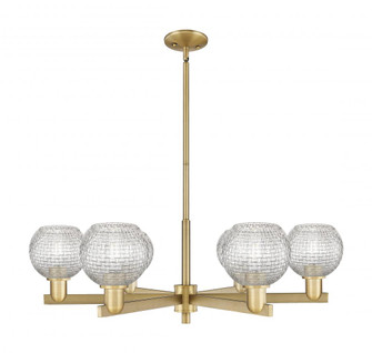 Athens - 6 Light - 36 inch - Brushed Brass - Stem hung - Chandelier (3442|716-6CR-BB-G122C-6CL)