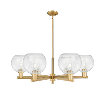 Athens - 6 Light - 38 inch - Brushed Brass - Stem hung - Chandelier (3442|716-6CR-BB-G122-8)
