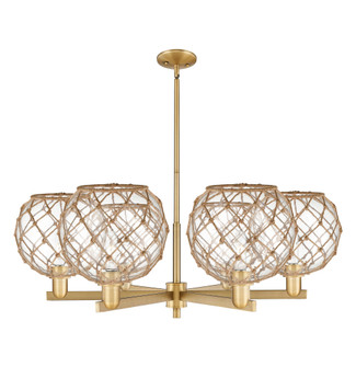 Farmhouse Rope - 6 Light - 40 inch - Brushed Brass - Stem hung - Chandelier (3442|716-6CR-BB-G122-10RB)