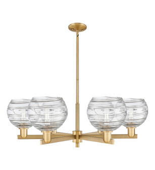 Athens Deco Swirl - 6 Light - 38 inch - Brushed Brass - Stem hung - Chandelier (3442|716-6CR-BB-G1213-8CL)