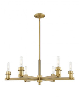 Arcadia - 6 Light - 32 inch - Brushed Brass - Chandelier (3442|716-6CR-BB)