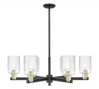 Hadley - 6 Light - 34 inch - Black Antique Brass - Stem hung - Chandelier (3442|716-6CR-BAB-G342)